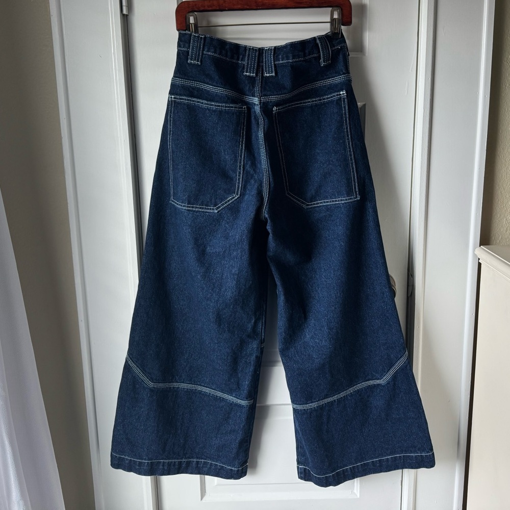 John Galt by Brandy Melville Dark Blue Wide Leg Jeans - Picture 3 of 8